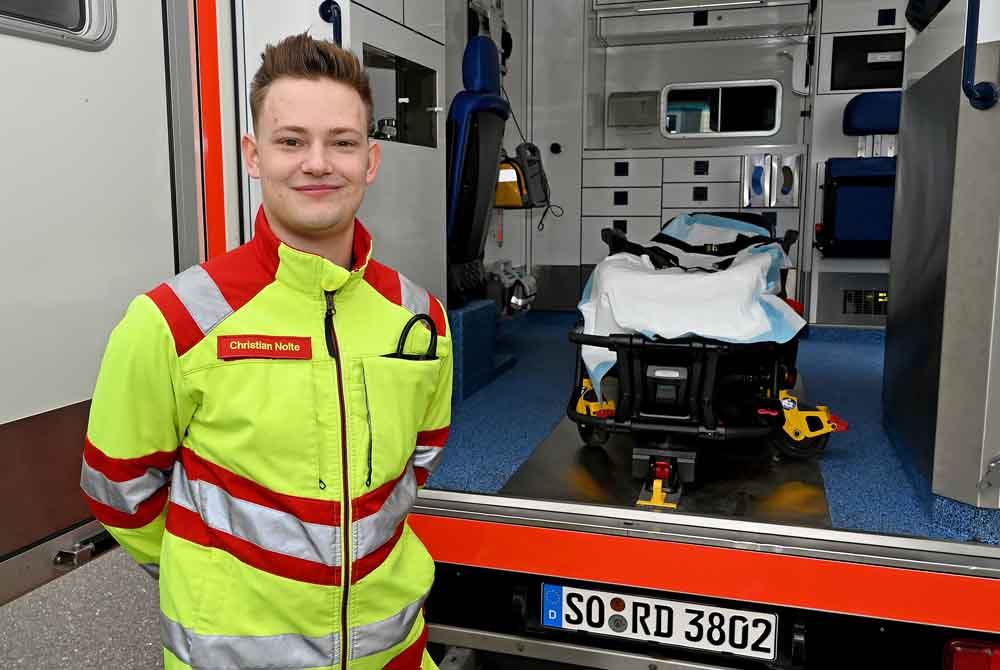 Christian Nolte, Auszubildender zum Notfallsanitäter beim Kreis Soest