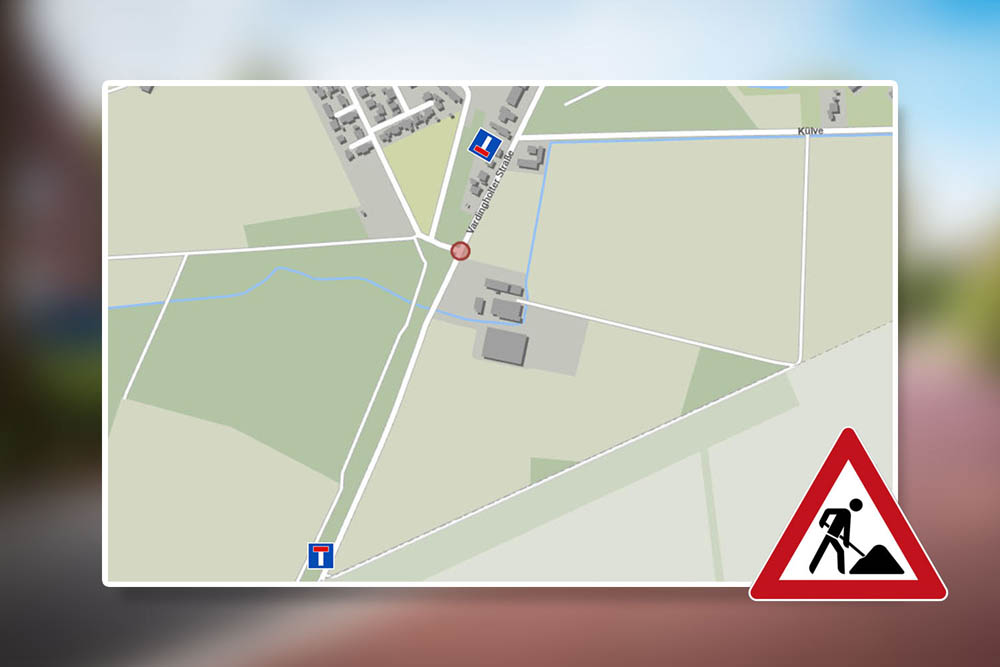 Karte zeigt Sperrung auf der Vardingholter Straße