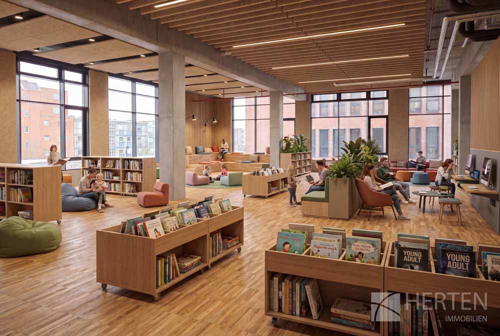 Visualisierung des möglichen Aussehens der zukünftigen Bibliothek