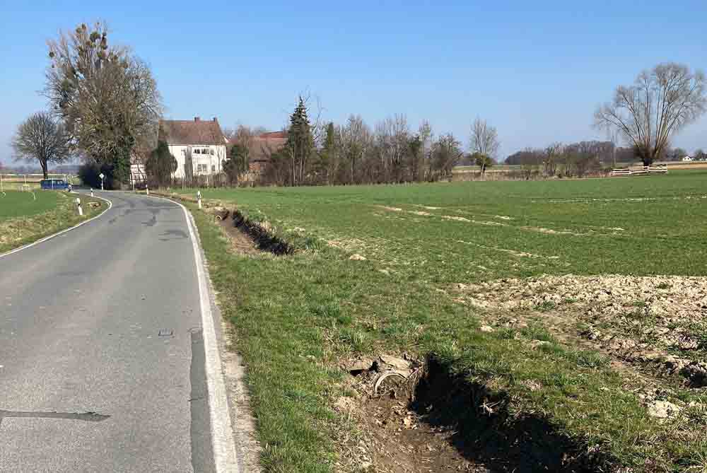 Blick auf die zu sanierende Strecke der K 11