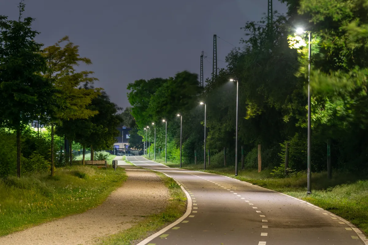 Intelligente Beleuchtung auf der Promenade in Krefeld