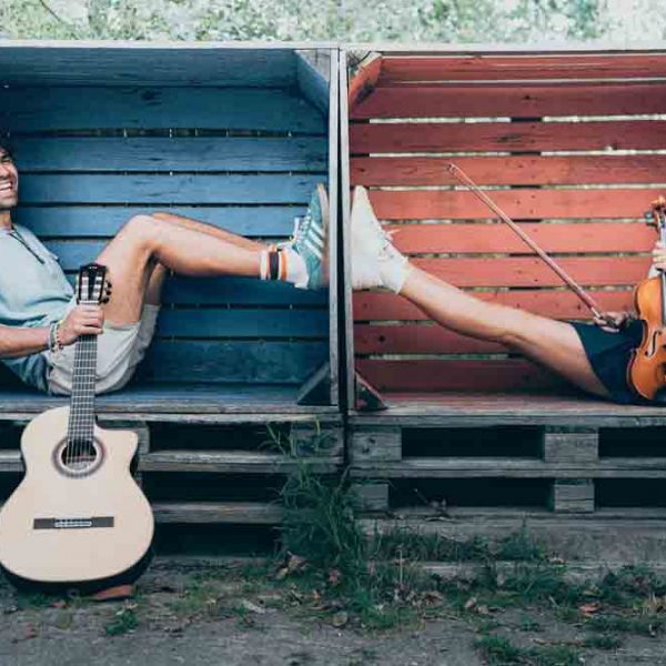 Zwei Duos spielen im Musikpavillon in Hamm