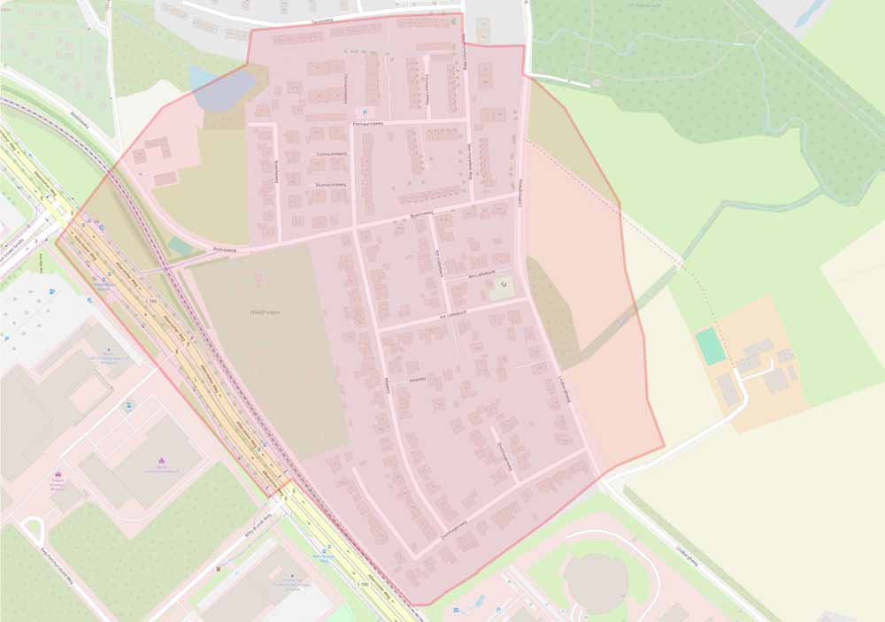Skizze zum Evakuierungsgebiet am Rikeweg