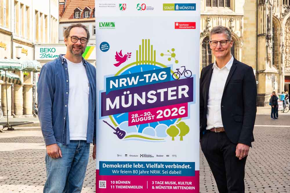 Henning Spenthoff (Münster Marketing) und Oberbürgermeister Tilman Fuchs