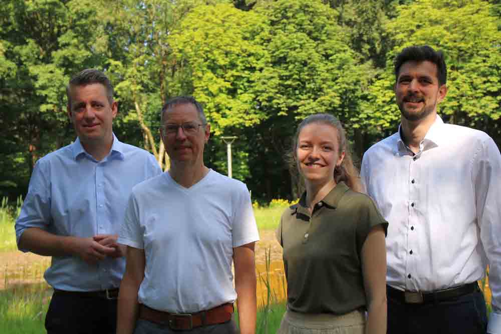 Bernd Garvert (Fachbereichsleiter Natur und Umwelt) und Stefan Kranz (Untere Naturschutzbehörde des Kreises Borken) begrüßten die neue und erste Moorbodenschutzmanagerin Inga Ahlborn im Team. Zur Begrüßung reiste auch Dr. Malte Conrady (vom ANK-Regionalbüro NRW, LANUK NRW) an