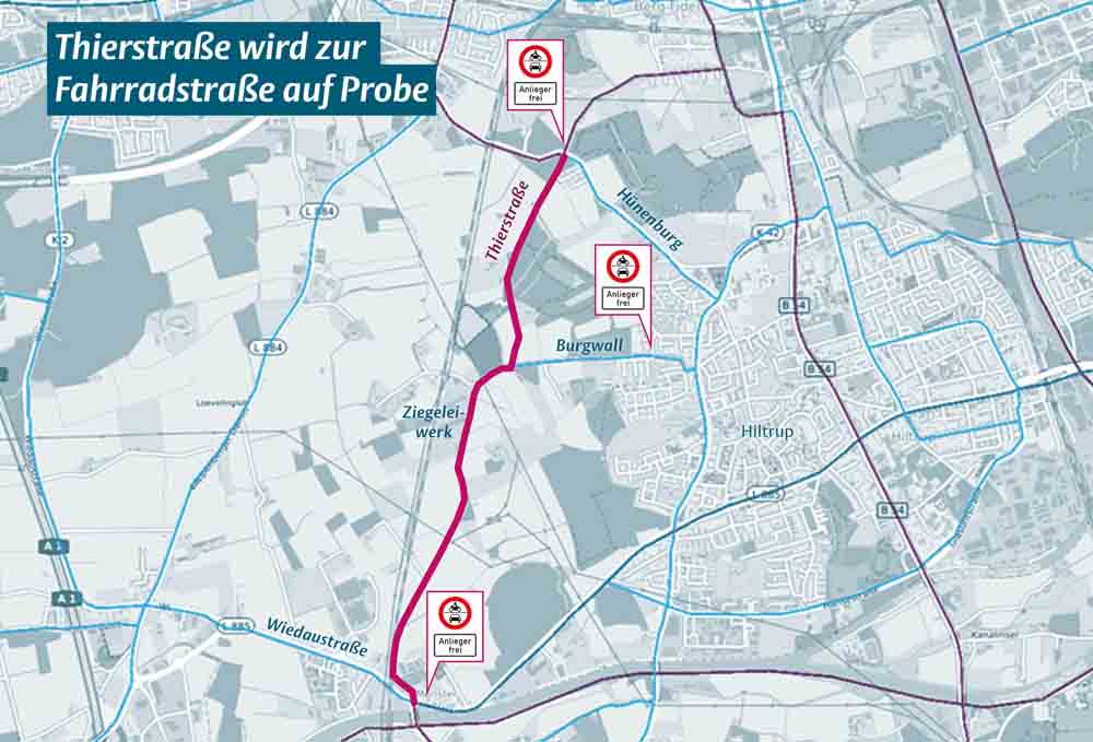 Karte der geplanten Fahrradstraße