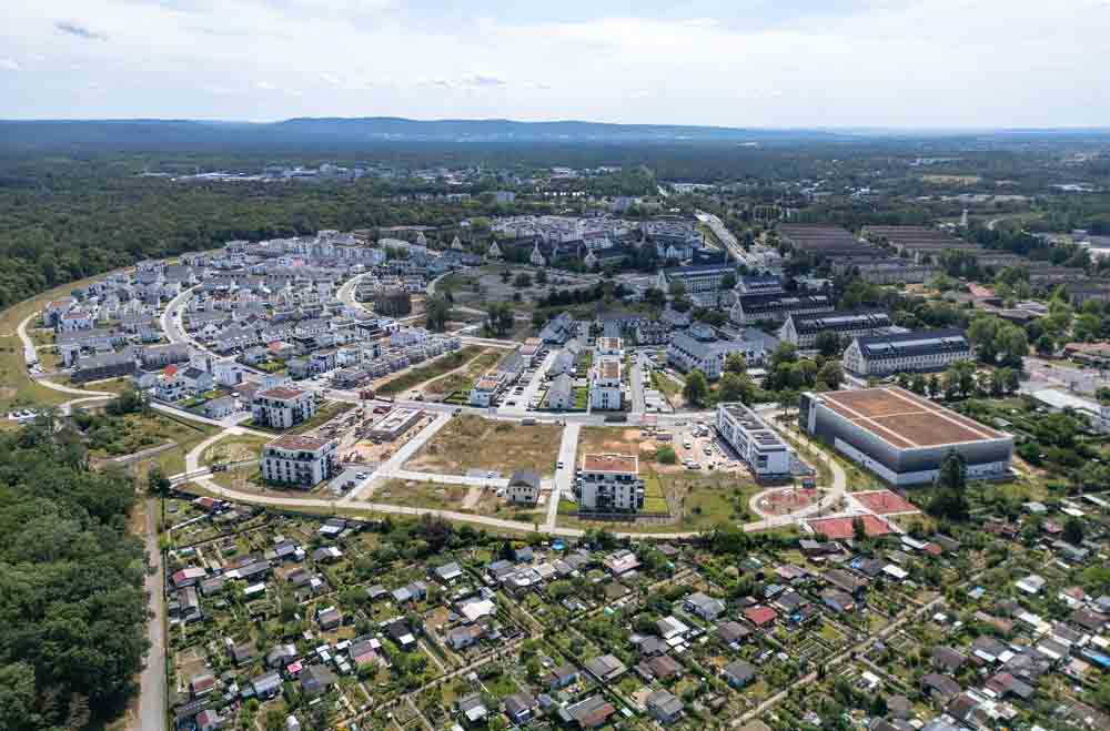 Luftbild mit Überblick des Areals am Pioneer Park
