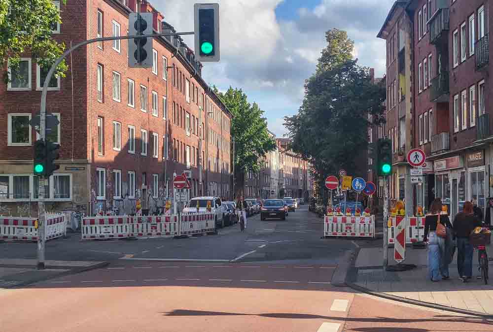 Blick auf den aktuellen Zustand der Bremer Straße