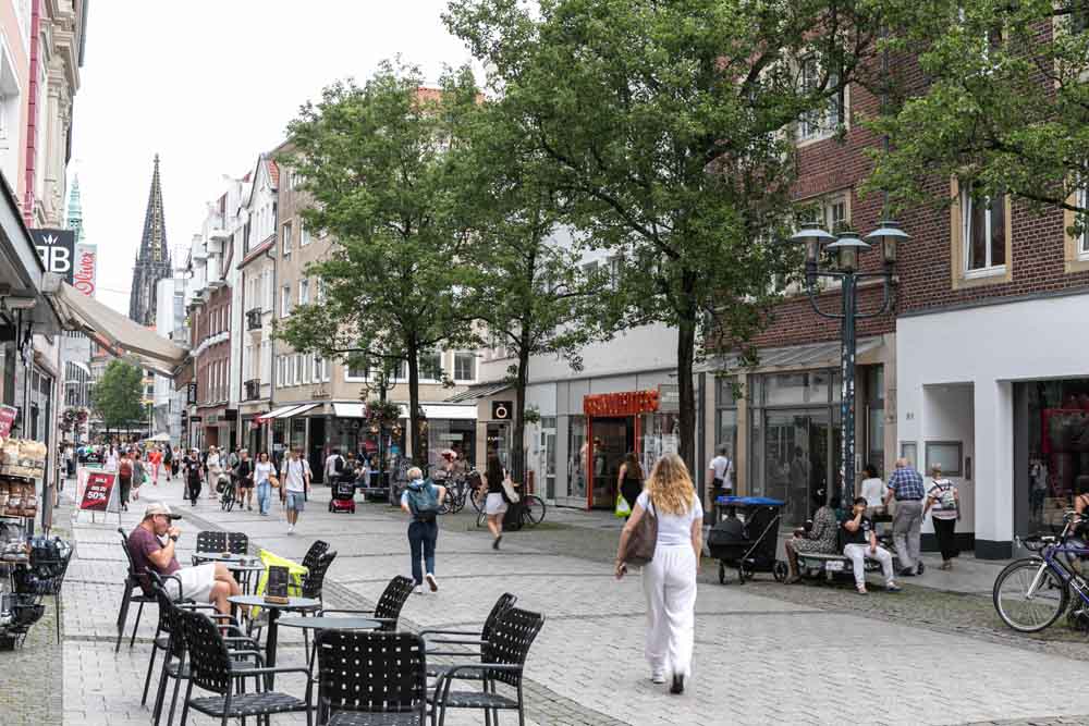 Menschen auf der Ludgeristraße