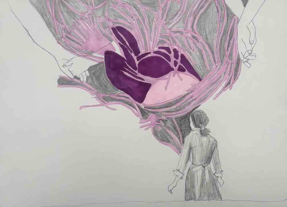 Aucun contrôle (Série les fragiles) 20x30 Mischtechnik auf Papier, Daniela Schmitz, 2026
