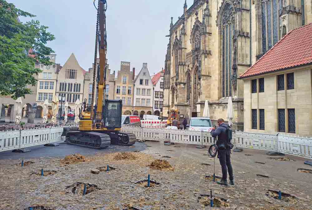 Sondierungen auf dem Lamberti-Kirchplatz