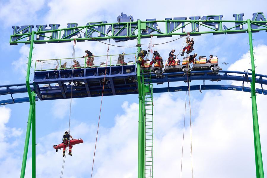 Übung der Höhenretter auf der "Alpina-Bahn"