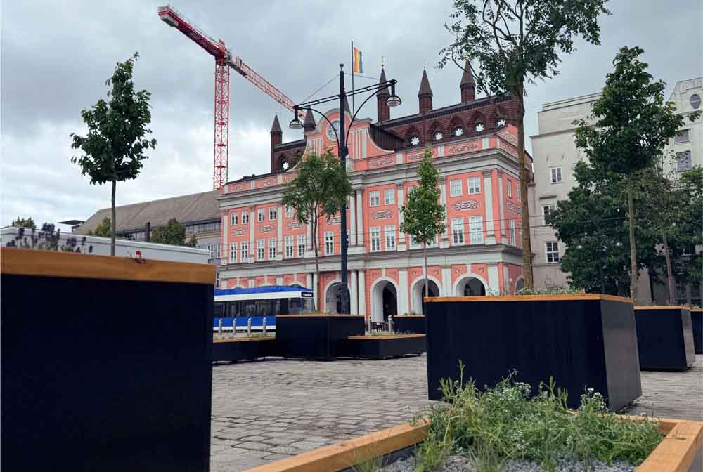 Baumkübel auf dem Neuen Markt