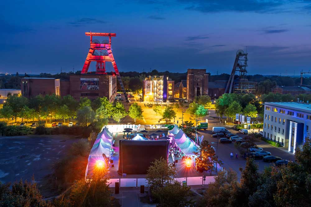 Luftbild Open-Air-Kino auf der Zeche Ewald