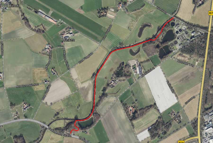 Luftbild des gesperrten Bereichs