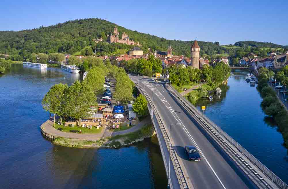 Blick auf die Odenwaldbrücke
