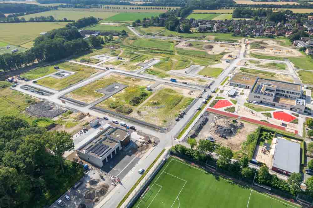 Luftbild des Neubaugebiets