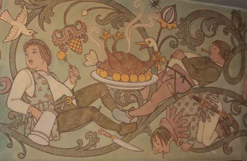 Wandgemälde im Festsaal der Burg Altena