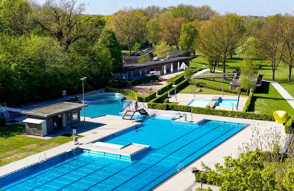Blick auf das Freibad Stapelskotten