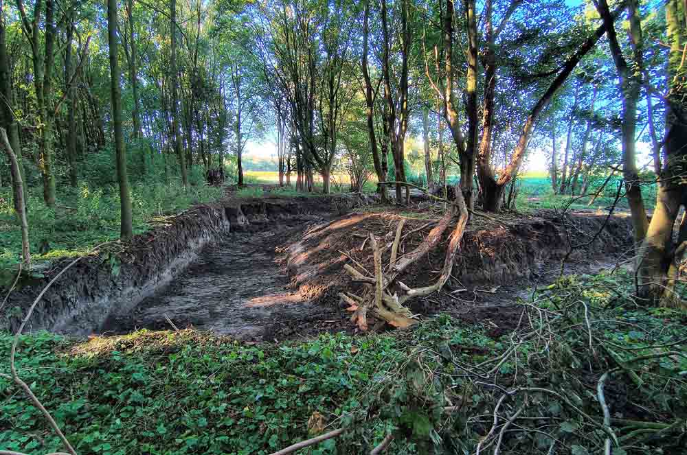 Blick auf aktuelle Maßnahmen am Gewässerverlauf - Neue Schleife