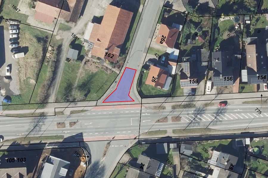 Luftbild des betroffenen Kreuzungsbereichs