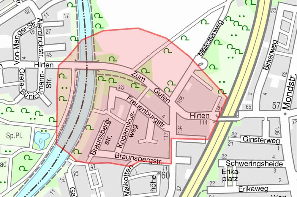 Karte: Gebiet im Radius von 250 Metern muss gesperrt und evakuiert werden