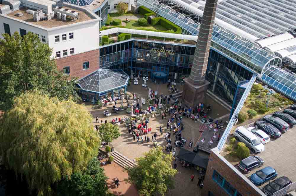 Luftbild der Bocholter Shopping Arkaden