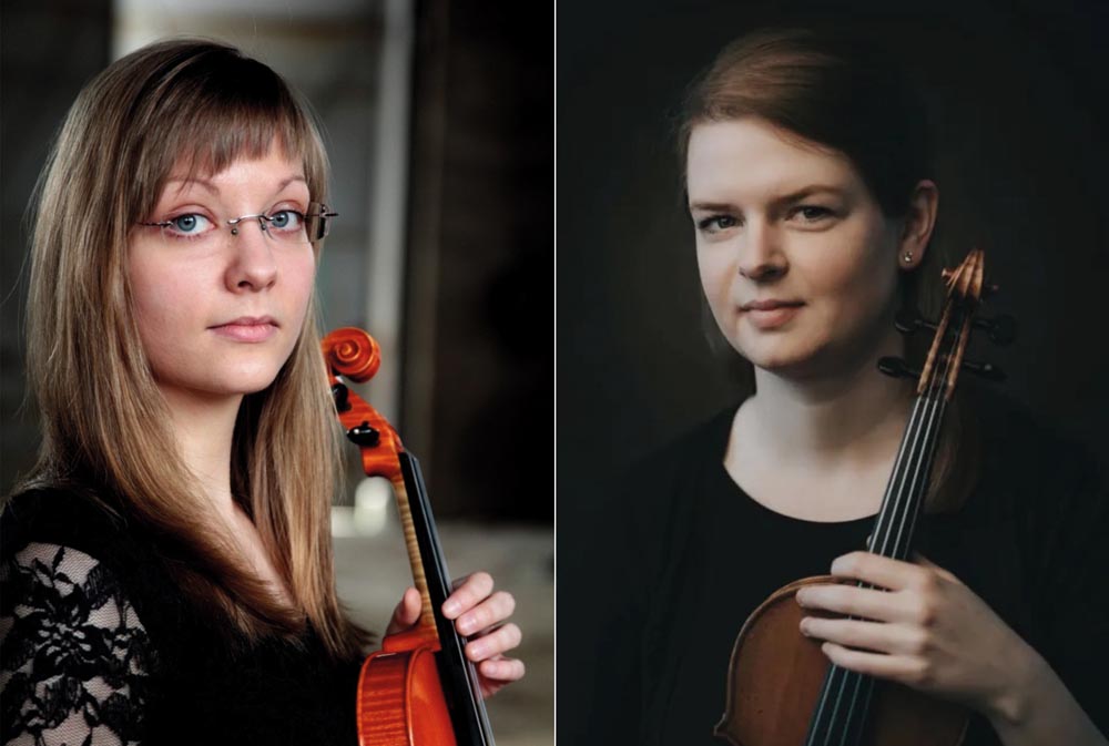 Ronja Schröder und Ann-Christine mit Instrumenten