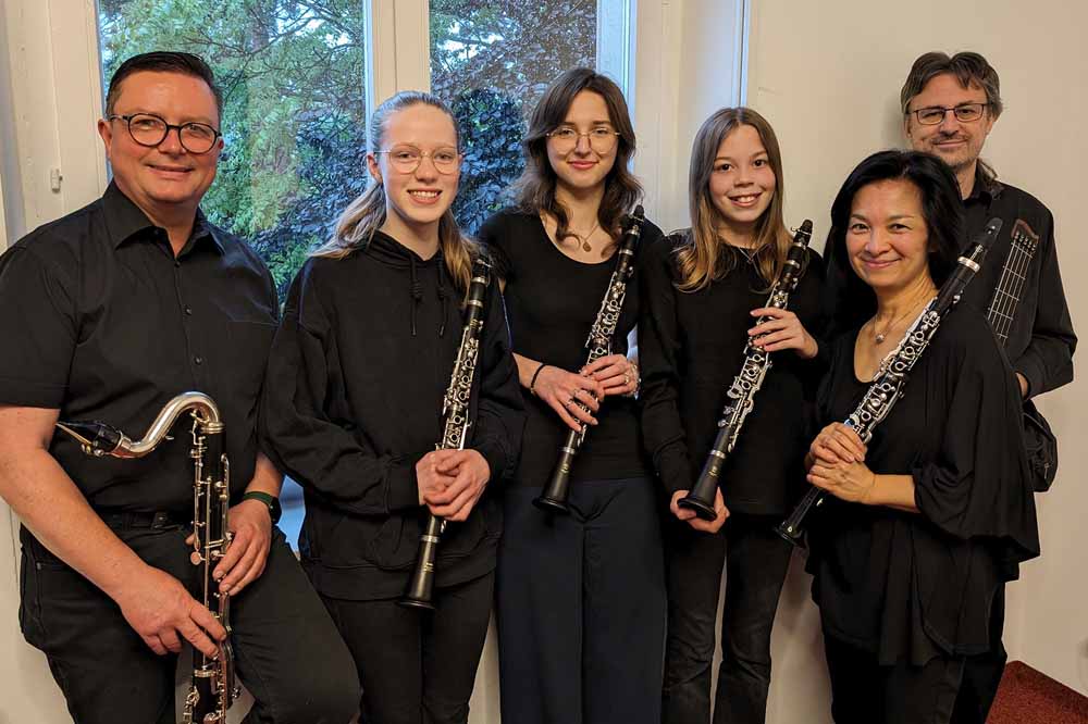 Gruppenbild: Klarinettenensemble „The Blackstix"