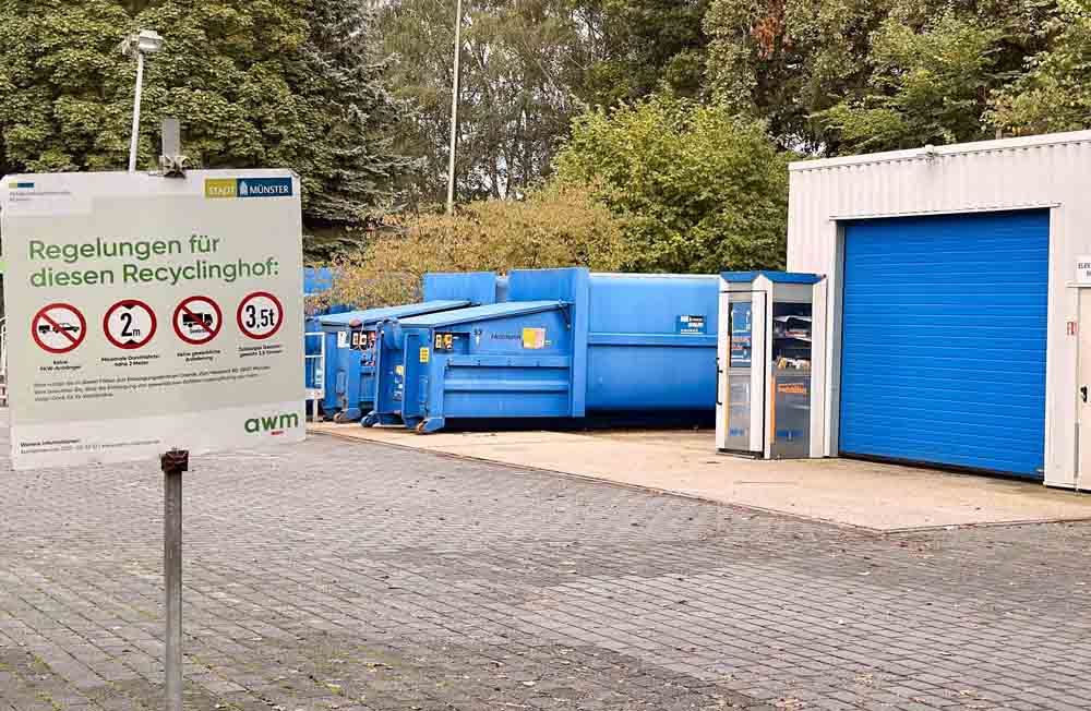 Blick auf den Recyclinghof Hiltrup