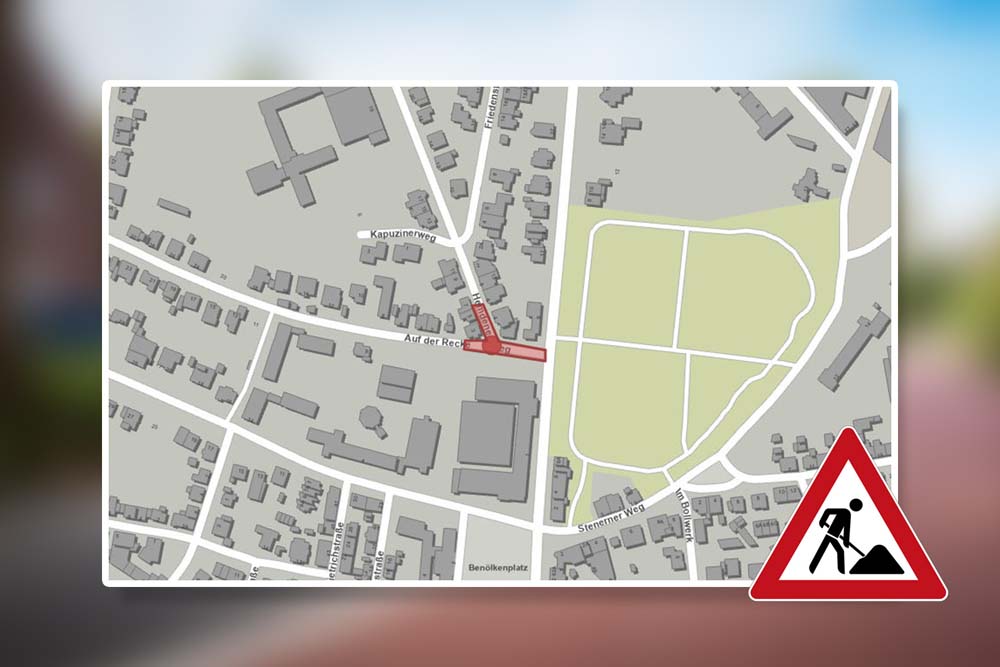 Karte zum betroffenen Bereich am Kreisverkehr Hemdener Weg