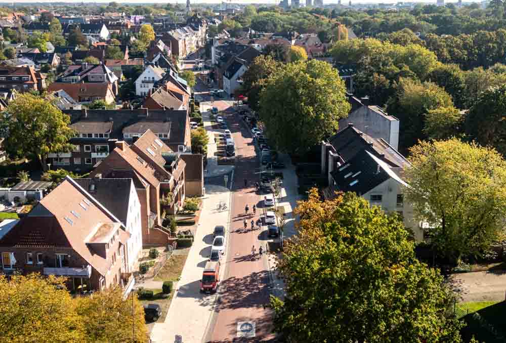 Luftbild der Fahrradstraße Wilhelmstraße